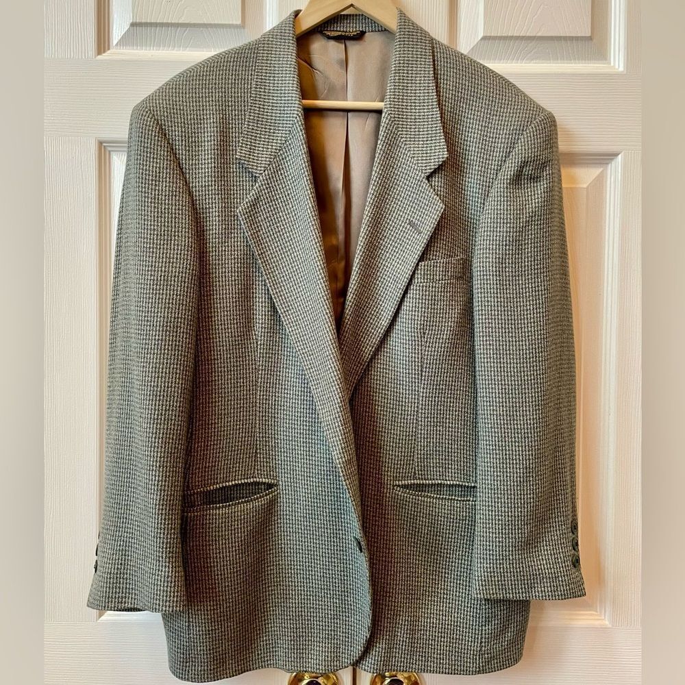 Vintage Classic Green-Gray Men's Blazer 42R by Torriani